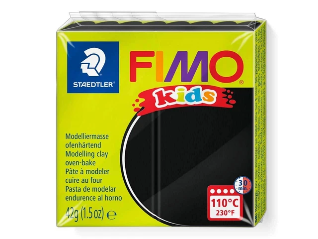 Fimo Kids Black 42g Polymer Clay Block Colour Reference 9