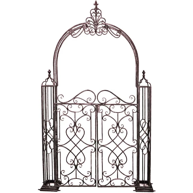 Daoyuan Arco da Giardino in Metallo,Gazebo,Traliccio Pergolato,Arco di Rose in Ferro Battuto con Graziosa Curva per Clematide Rampicante,Resistente alle Intemperie E Indipendente,Patio Giardino Prato