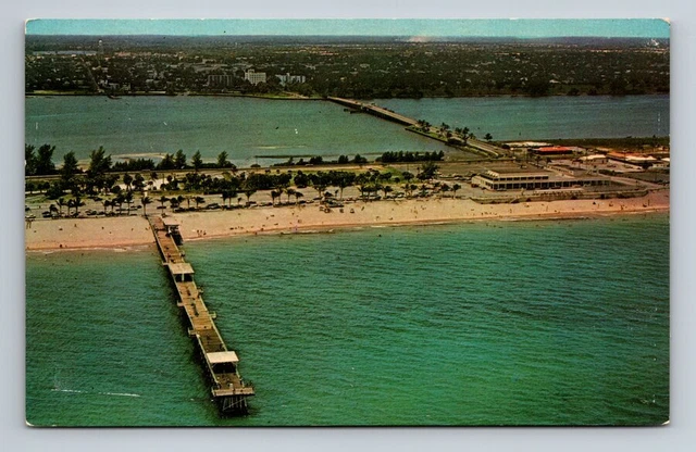 Lake Worth,FL Fishing Pier Aerial View Palm Beach County Florida Vintage