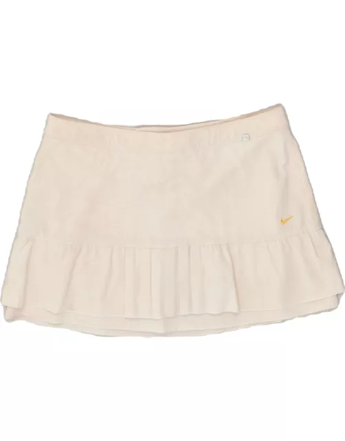 NIKE Womens Short Tennis Skirt UK 8 Small Off White Polyester BD13