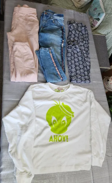 Girls age 12-13 clothes bundle Jeans, joggers, trousers & sweat top SEE NOTES