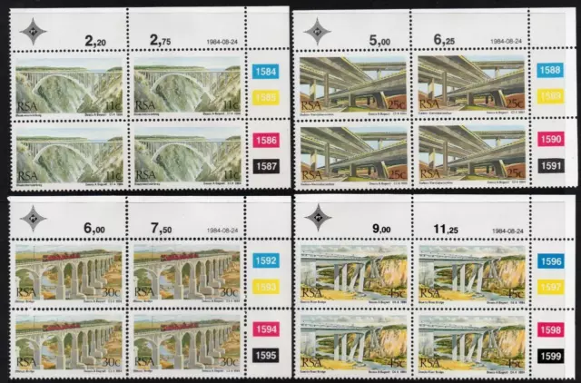 Rsa 1984 Sg562-65 Mnh Bridges Blocks Of 4