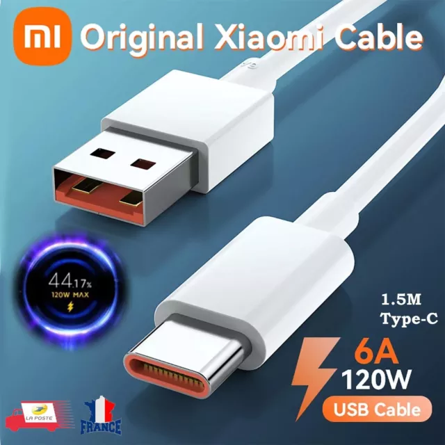 Xiaomi Câble USB Type-C 1.5M pour Recharge Rapide et Turbo 6A 120W
