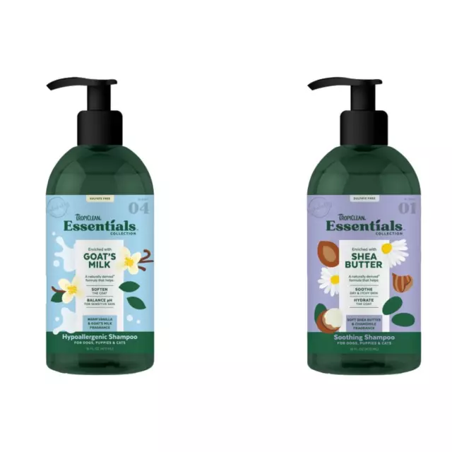 TropiClean Essentiels Shampooing pour Chien, Chiots & Chats Nettoyage Toilette