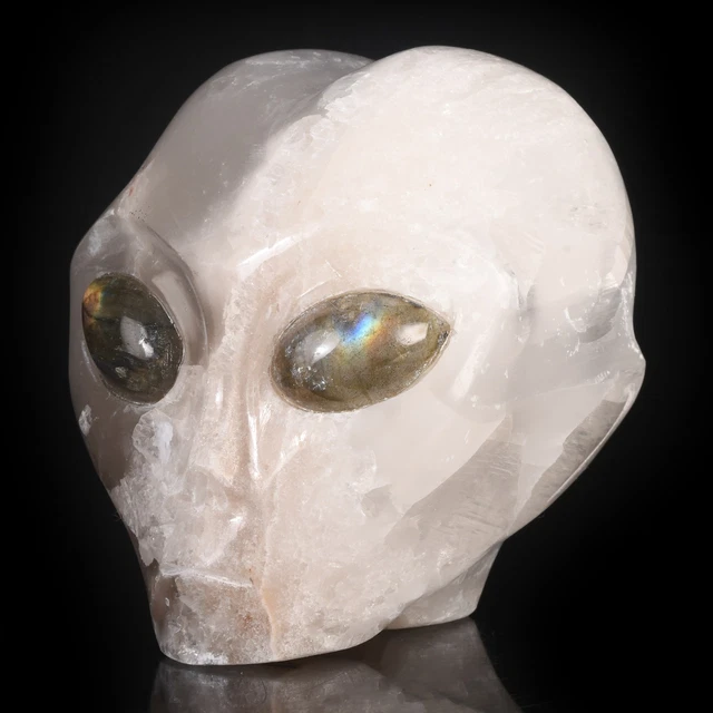 Criatura mística alienígena/ser estelar tallada de selenita natural de 3,19" #36B54