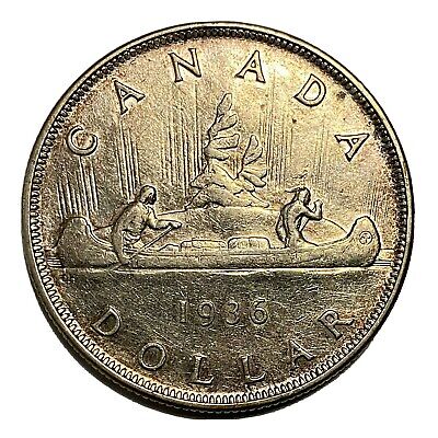 1936 Canada $1 One Dollar Silver Coin - George V