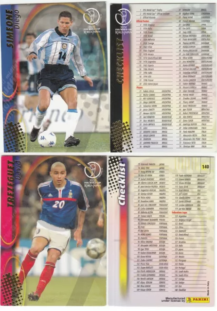 Panini FIFA WC coupe du monde 2002 JAPAN KOREA trading card no sticker 1 carte