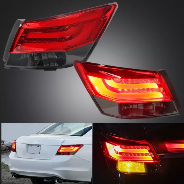 VLAND LED Tail Lights For Honda Accord EX EX-L Sedan 2008-2012 Brake Rear Lamps