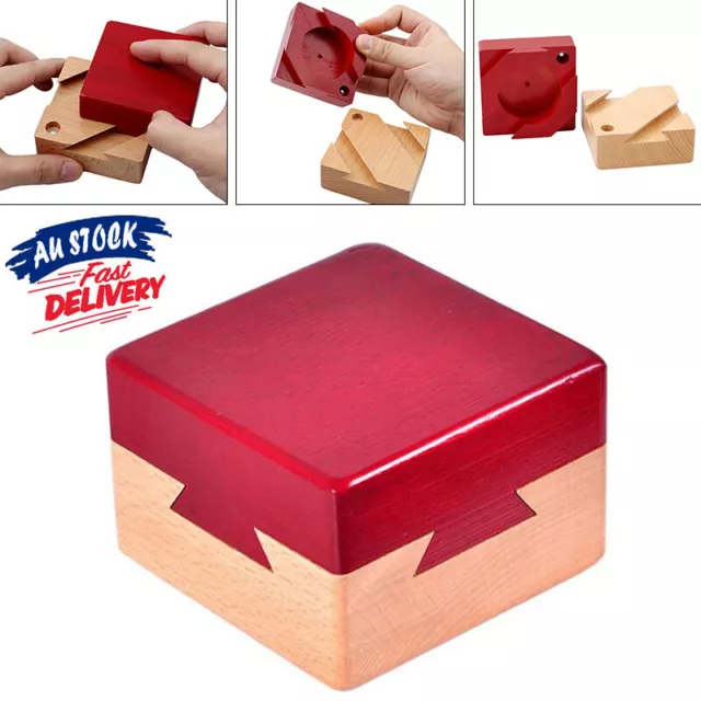 Secret Puzzle Box Brain Teaser Games Wooden Gift Hidden Diamond Jewelry Box  Toys