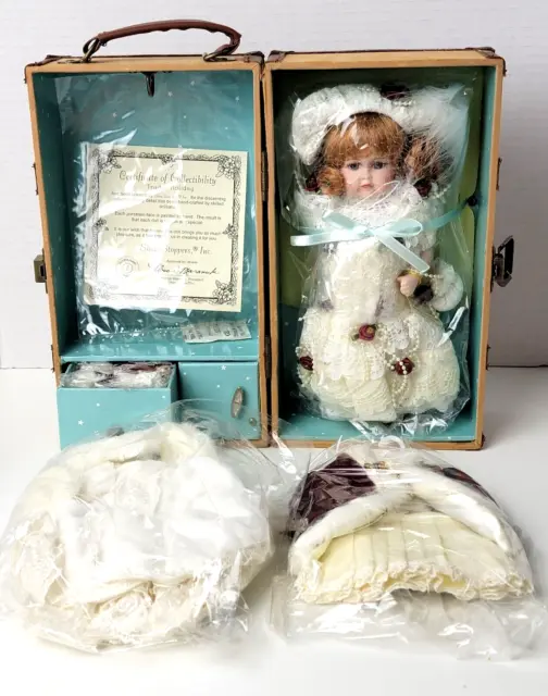 1980's Show Stoppers TRUDY'S HOLIDAY Porcelain Doll w/ Music Box & Clothes