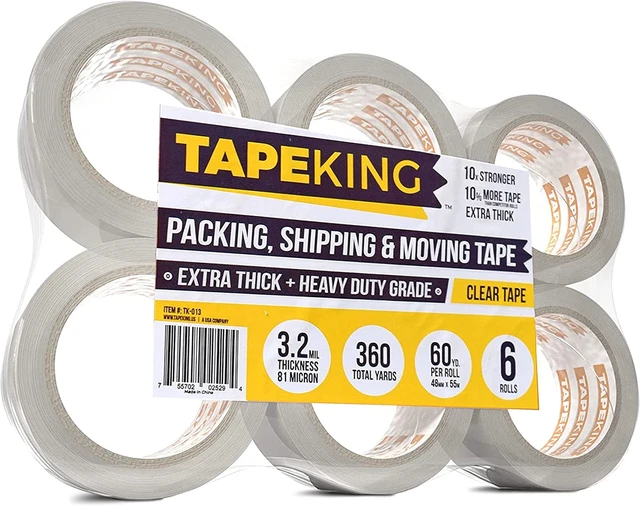 Clear Packing Tape Super Thick 3.2Mil - 60 Yards per Roll (Pack of 6 Refill Pack