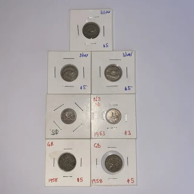 Nz Sixpence Coins Bulk Lot (6p, 3d, Gp) Coins 1935-1963