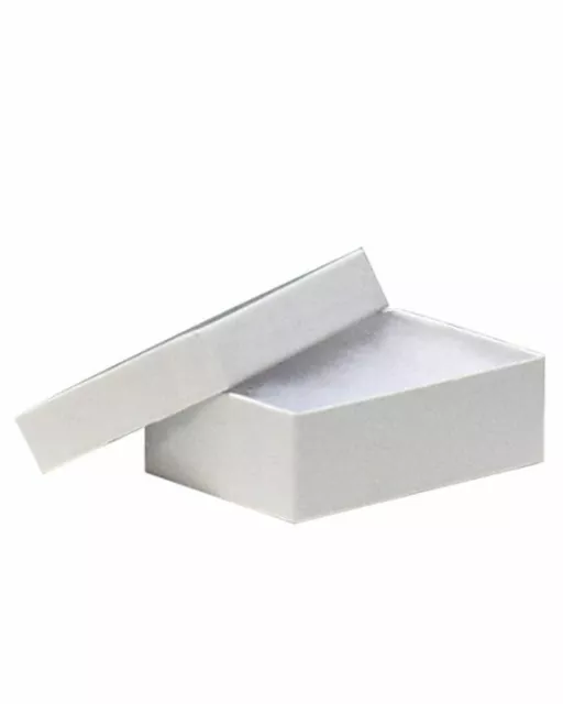 Cotton Filled Jewellery Boxes Extra Small White 20 Boxes CF32