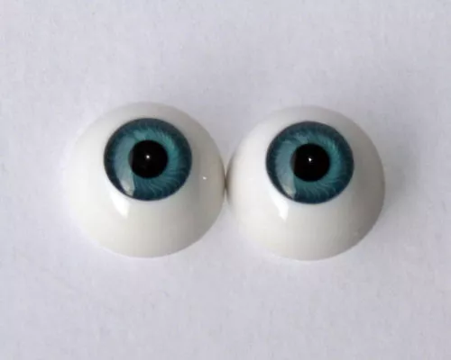 Reborn Half Round Acrylic Doll Eyes- Aqua Blue- 22mm