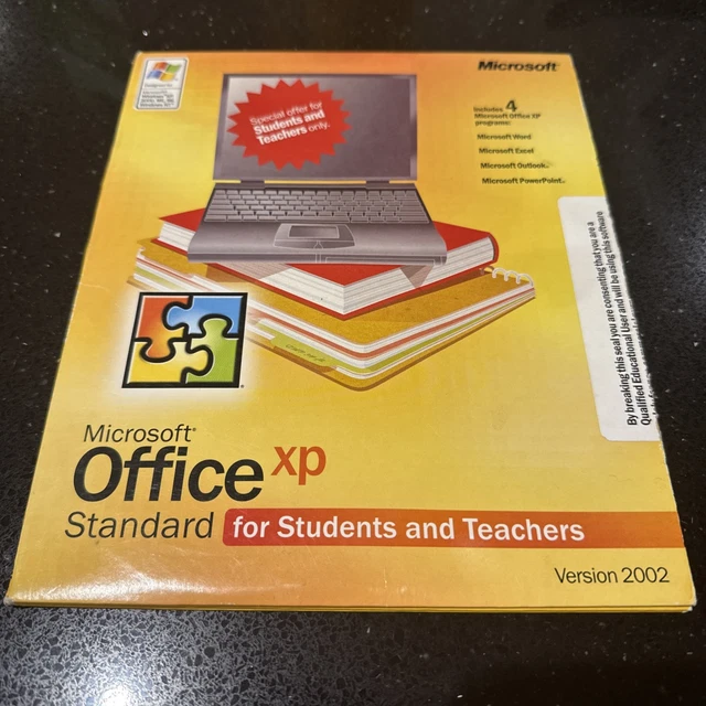 MICROSOFT OFFICE XP STANDARD SOFTWARE - STUDENTS & TEACHERS 2002