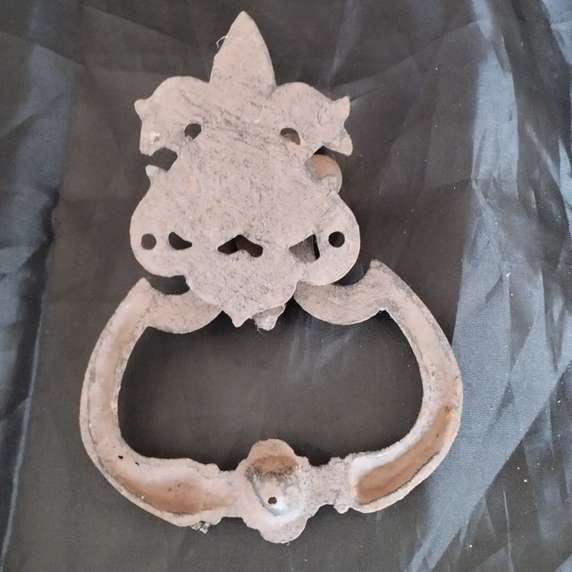 Marteau, Heurtoir De Porte Fer Et Fonte Avec Receptacle 3