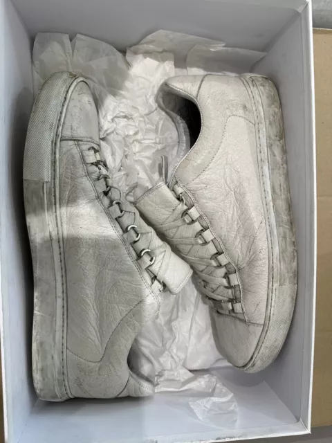 BALENCIAGA ARENA LOW Size UK 9 Mens White Lace Up Designer Smart Shoes Trainers 60.00 PicClick UK