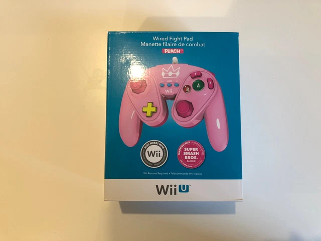 CONTROLLER MANETTE PEACH SUPER SMASH BROS WIRED FIGHT PAD WII U WIIU