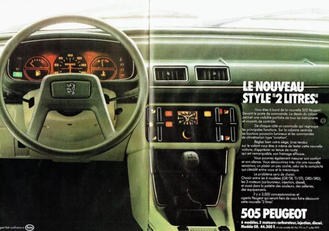 Publicité Advertising 037  1979   la Peugeot 505  (2p) 2 litres