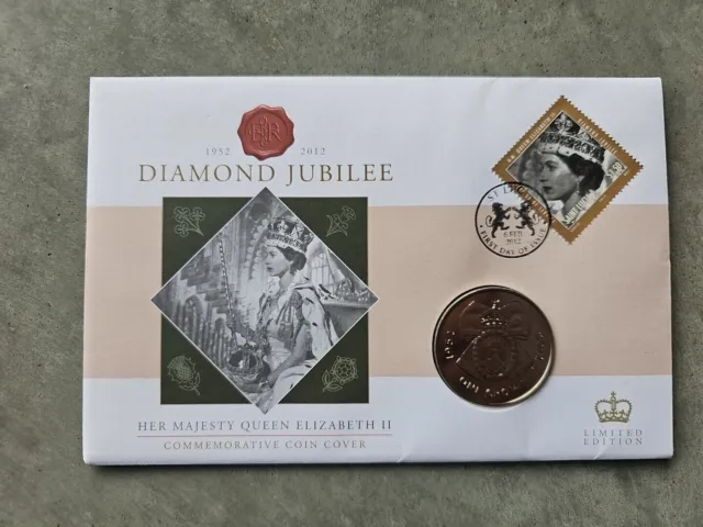 HRH Queen Elizabeth II Diamond Jubilee Commemorative Coin Cover 1952 2012