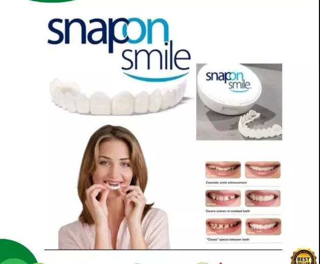 Veneers Teeth Snap On Smile Dentures Temporary Teeth 1 Set Top & Bottom White