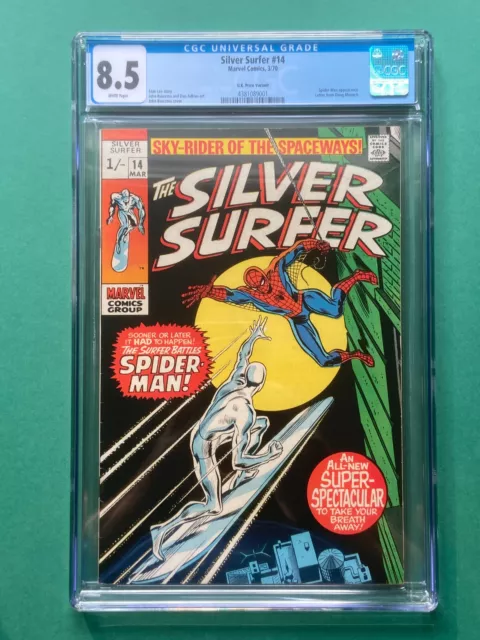 Silver Surfer #14 UK Price Variant CGC 8.5 (3/70) Iconic Cover Art John Buscema