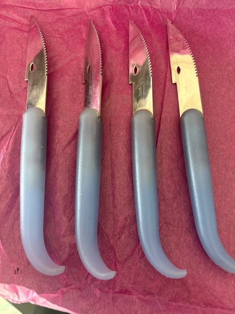 Lot De 4 Couteaux à Steak Couzon - Lame Acier 11,5 Cm - Manche Acacia - Neufs