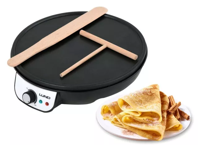 Crepé Maker Sartén Anti-adhesivo Bandeja Creperie Panqueques 30cm 1000V