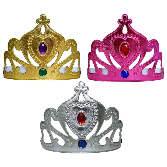Kids Crown Non-woven Fabric Regal Majestic King Queen Jeweled Crown Party Prop