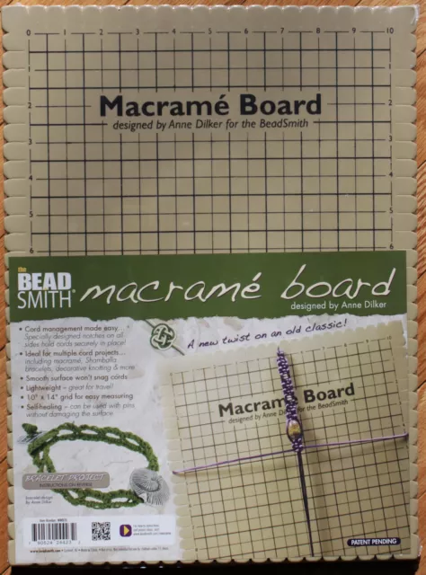 The Beadsmith Large Macrame Board, 11.5 x 15.5 inches, 0.5-inch-Thick Foam