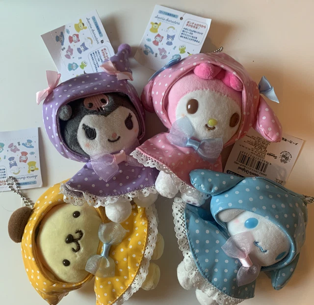 SANRIO MY MELODY Kuromi Pompompurin Cinnamon Roll With Rain Coat Key