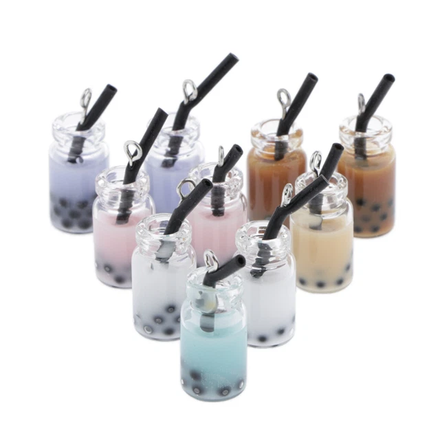 20 Stück Perle Milch Tee Design Harz Charms Anhänger Schmuck DIY Basteln 3