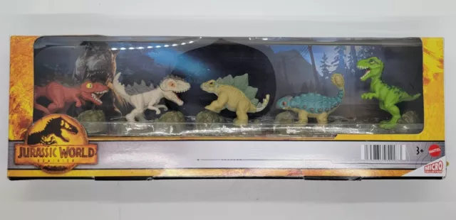 MATTEL JURASSIC PARK World Dominion Micro Dinosaur 5 Figure Collection ...