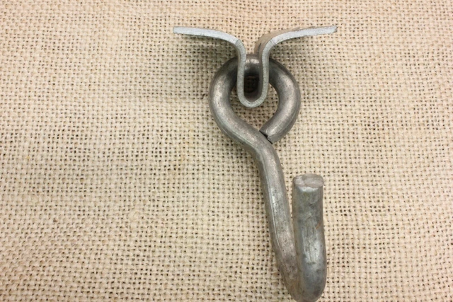 old Swivel Plant Hook Porch steel hanger rustic 1 3/4 X 1 7/8 X 3 3/4” vintage 2