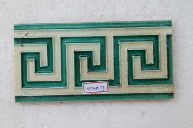 Japan antique art nouveau vintage majolica border tile c1900 Decorative NH4387