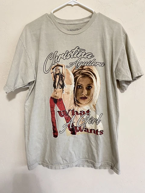 RETRO CHRISTINA AGUILERA T-SHIRT Size Medium (What a Girl Wants)  *See Details*