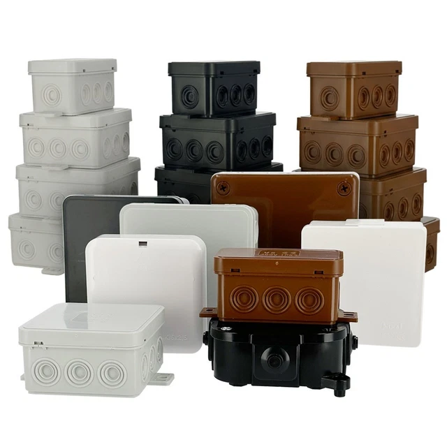 Lot De 12 Boîtes De Dérivation étanches 7 Entrées - 100x100x50mm - Couvercle à Vis