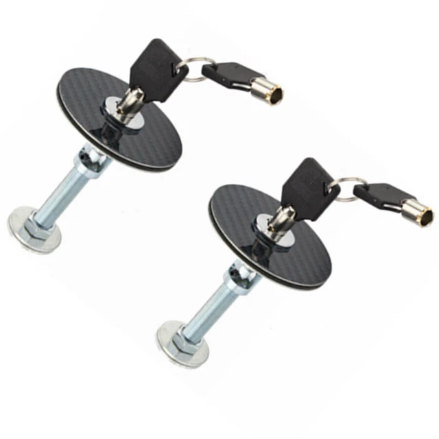 CARBON FIBER JDM Hood Latch Pins Mount Lock Pin Kit Car Racing