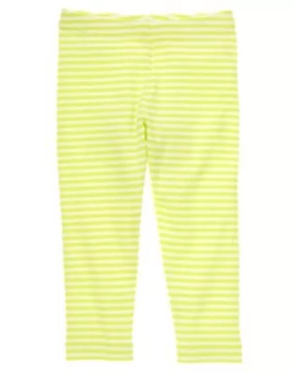 Gymboree Painting Pals Lime Striped Leggings 6 12 18 24 2T 3T 4T 5T Nwt