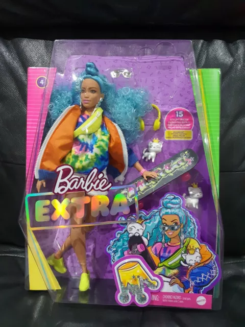 Barbie extra doll with skateboard and 2 kittens cheap