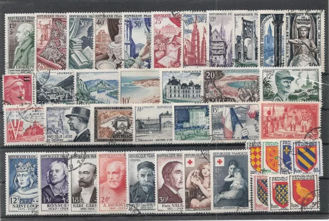 Timbres France oblitéré - Année 1954 complète - côte: 260 €