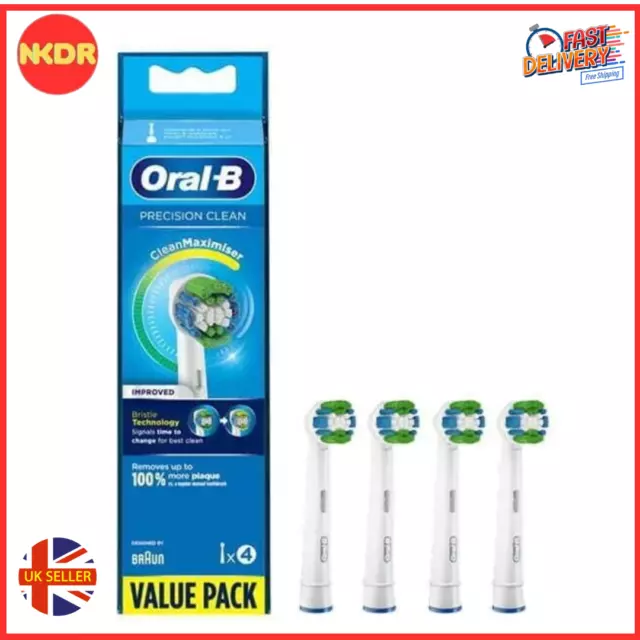 Braun Oral-B PRECISION CLEAN  Replacement Electric Toothbrush Heads - 4 Pack
