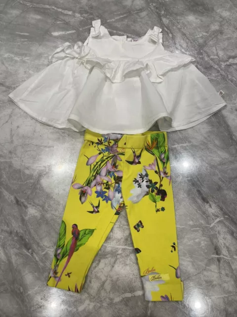 Baby Girls Designer Ted Baker White &Yellow Floral Outfit Top & Leggings 3-6m 🌺