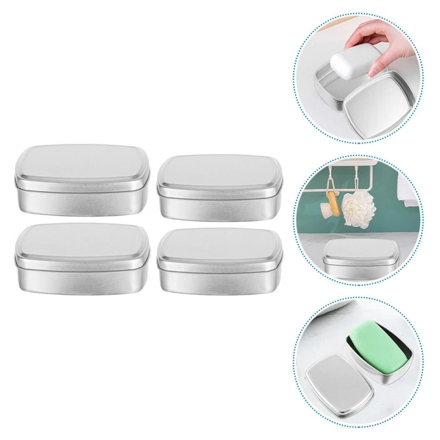 4 pz scatola sapone contenitore ornamentale organizer spugna argento sposa