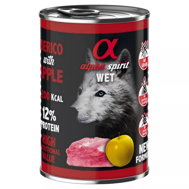 Alpha spirit Pork Con Amarillo Apple 400G, Comida para Perros, Nuevo