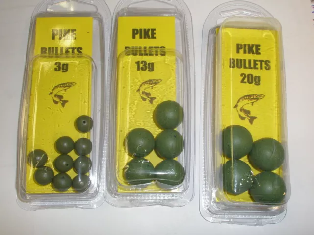 Pike fishing inline Bull lead Leads Weights = Dead bait Bullets  - All Sizes