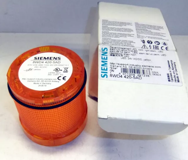 Siemens LED Continuous Light 24V AC/DC 8WD4 420-5AD YELLOW (orange