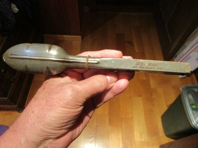 Vintage Advertising Ice Or Salad Tongs Hotel Bennett MT Pleasant Michigan