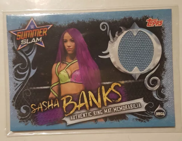 SASHA BANKS WWE Slam Attax Authentic ring mat Memorabilia Card Relic