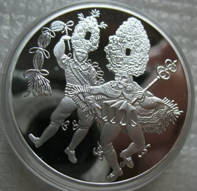 Austria 500 Schilling 1993 Silver Proof Coin Alpine Region,Two Alpine Dancers